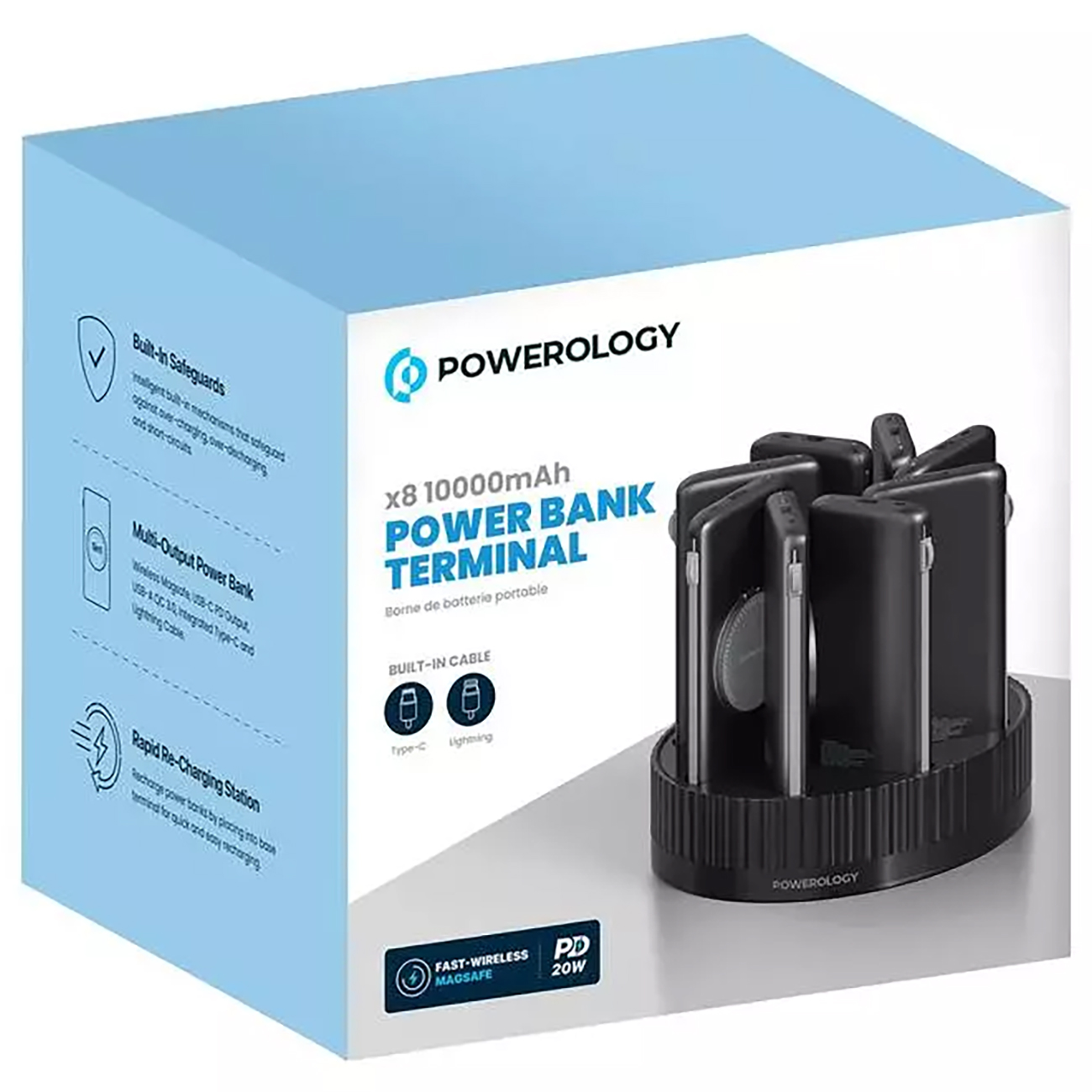 پاوراستیشن 10000 میلیآمپرساعت 8 در 1 پاورولوژی PPBCHA2681BK