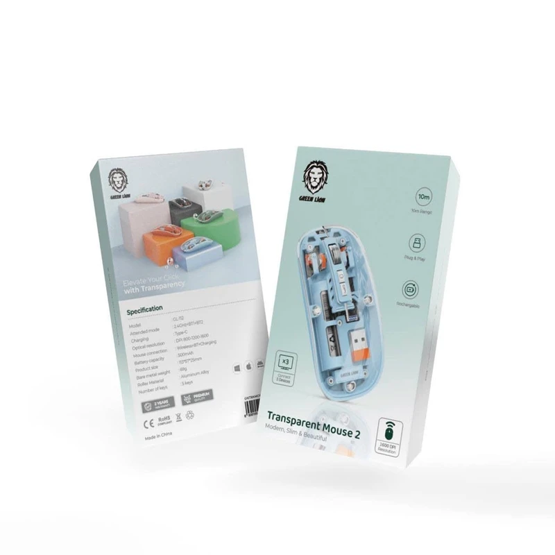 ماوس بی‌سیم شفاف گرین لاین مدل Transparent Mouse 2 GL-112