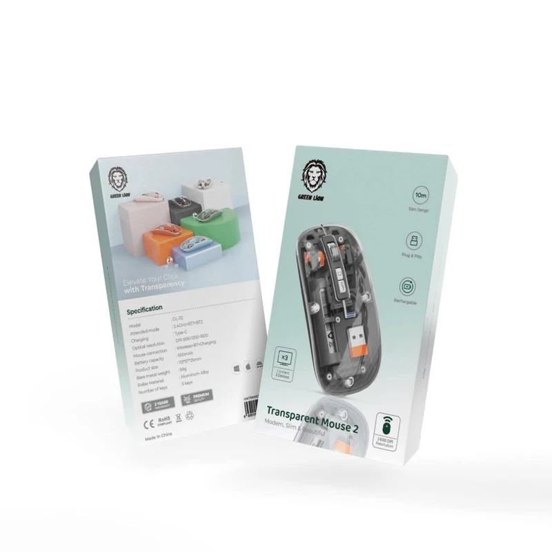 ماوس بیسیم شفاف گرین لاین مدل Transparent Mouse 2 GL-112