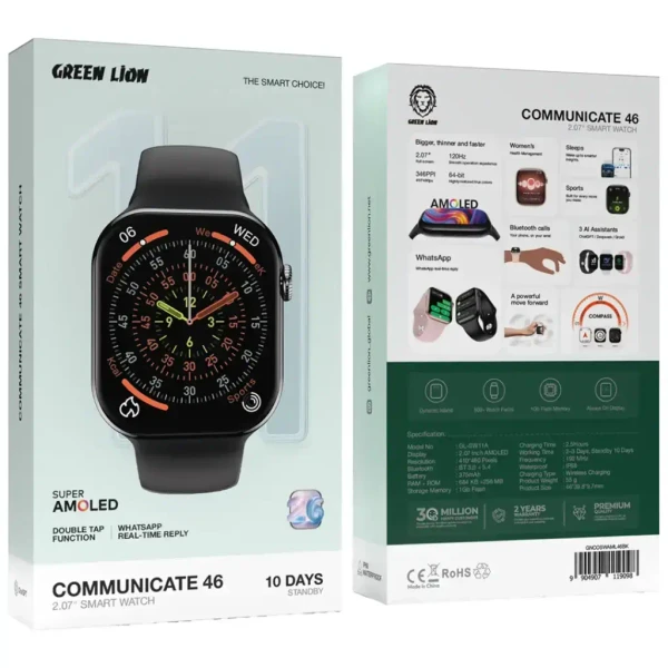 ساعت هوشمند گرین لاین مدل Green Lion GL-SW11A Communicate سایز 46 میلی‌متر