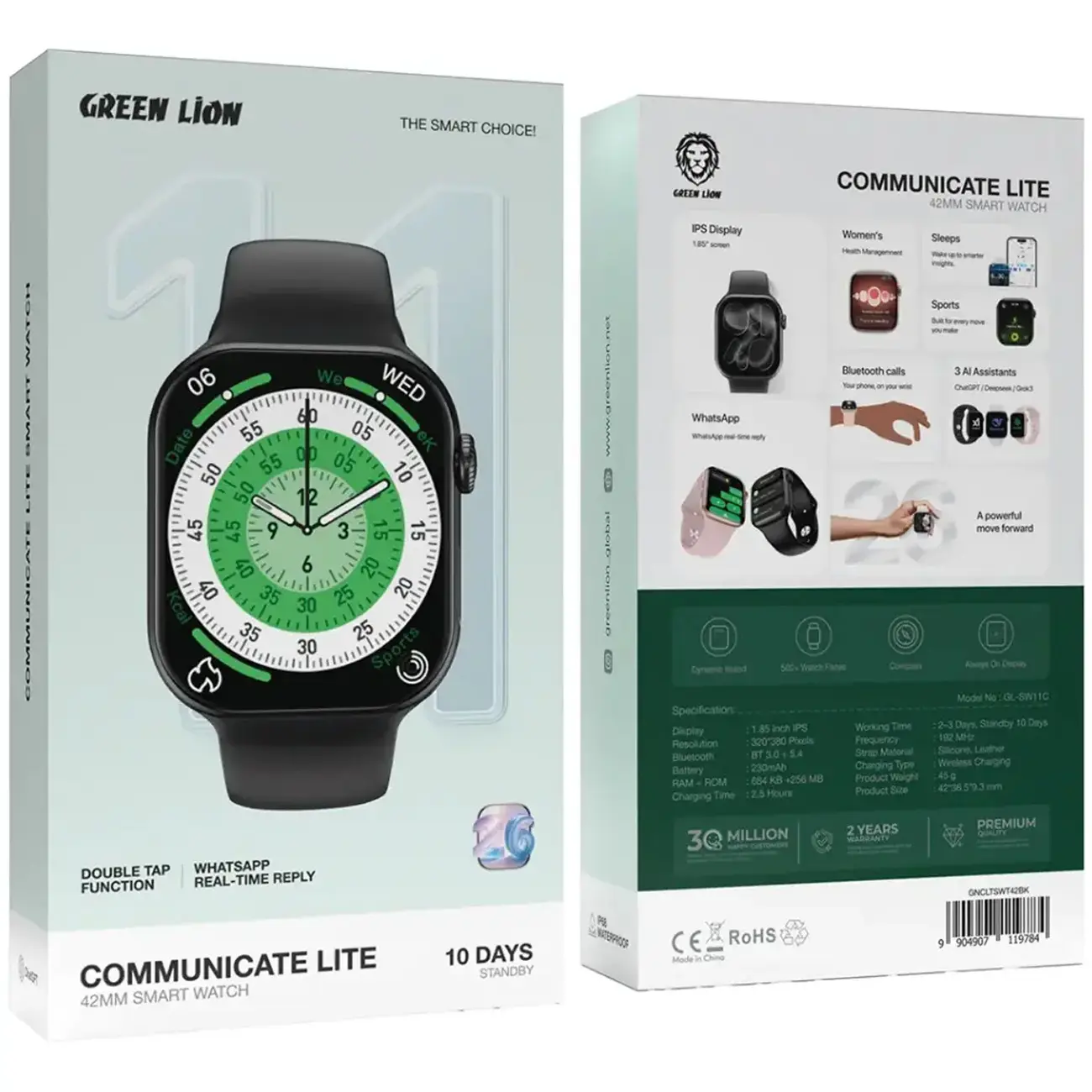 ساعت هوشمند گرین لاین مدل Green Lion GL-SW11C سایز 42 میلی‌متر
