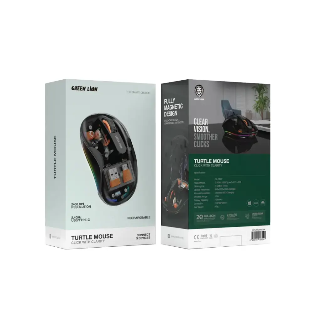 ماوس بی‌سیم شفاف گرین لاین مدل TURTLE MOUSE GL-MS2