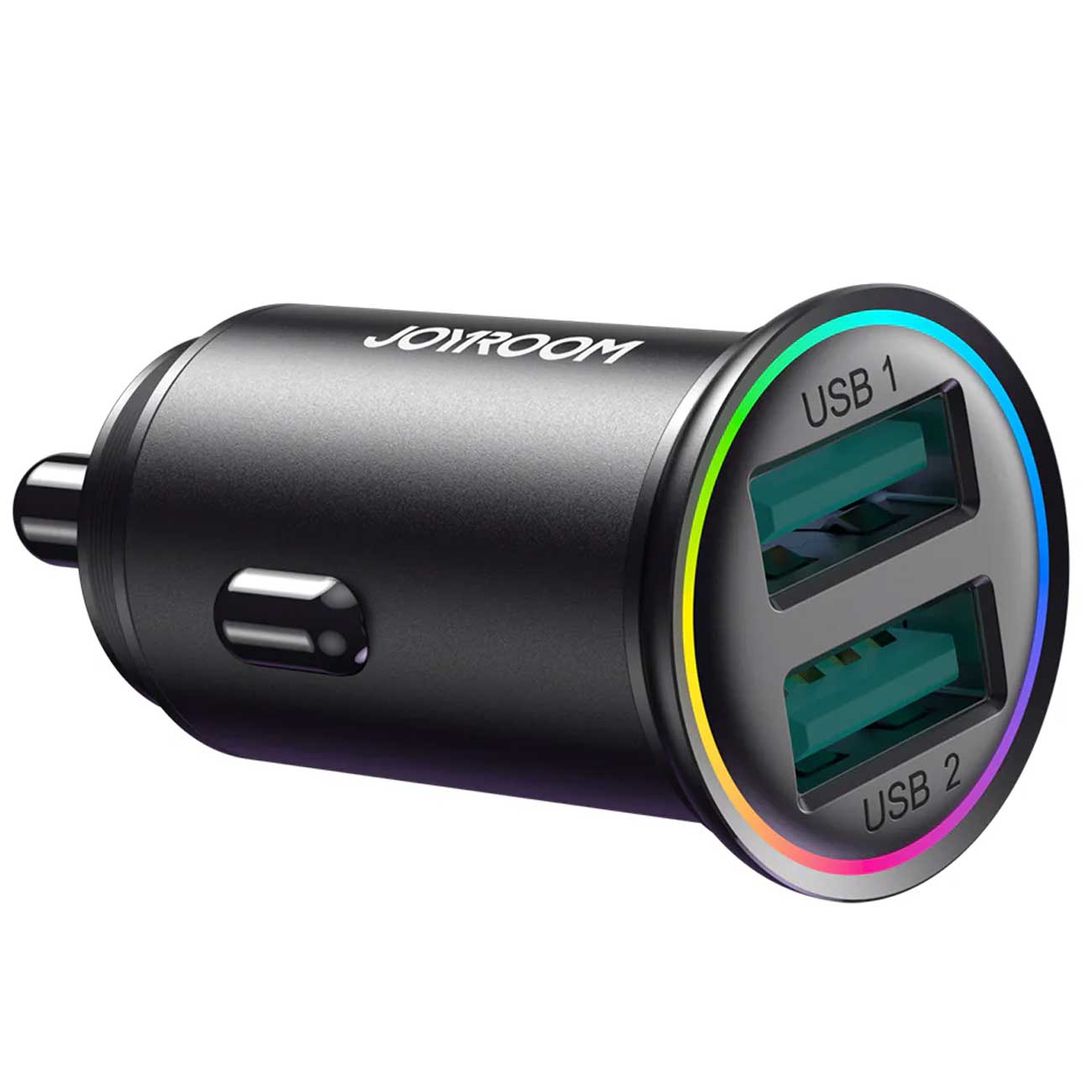 شارژر فندکی فست شارژ ماشین دو پورت یو‌اس‌بی 24 وات جویروم JOYROOM CCN03