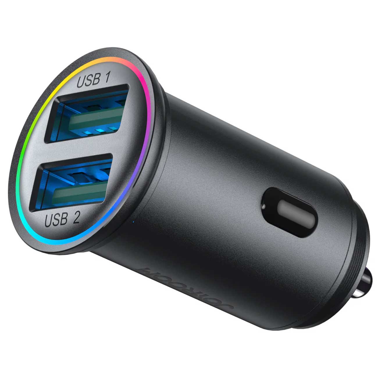 شارژر فندکی فست شارژ ماشین دو پورت یو‌اس‌بی 24 وات جویروم JOYROOM CCN03