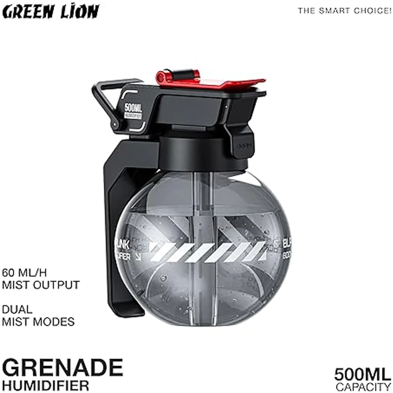 خوشبو کننده و رطوبت ساز طرح نارنجک گرین لاین Green Lion Grenade Humidifier 500mL GL-HU11