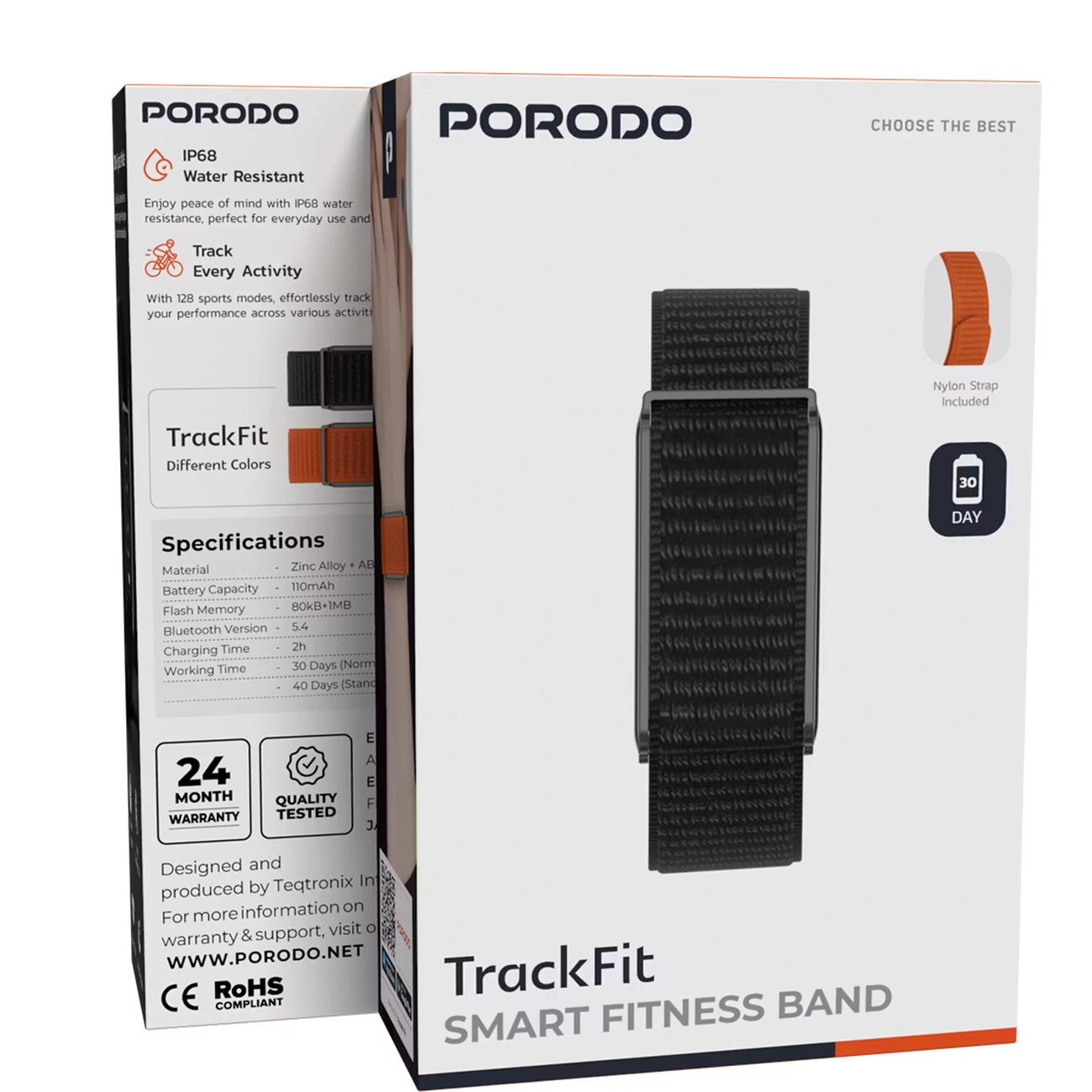 مچ‌ بند هوشمند پرودو مدل TrackFit PDSB10625 با اپلیکیشن و ردیاب تناسب اندام