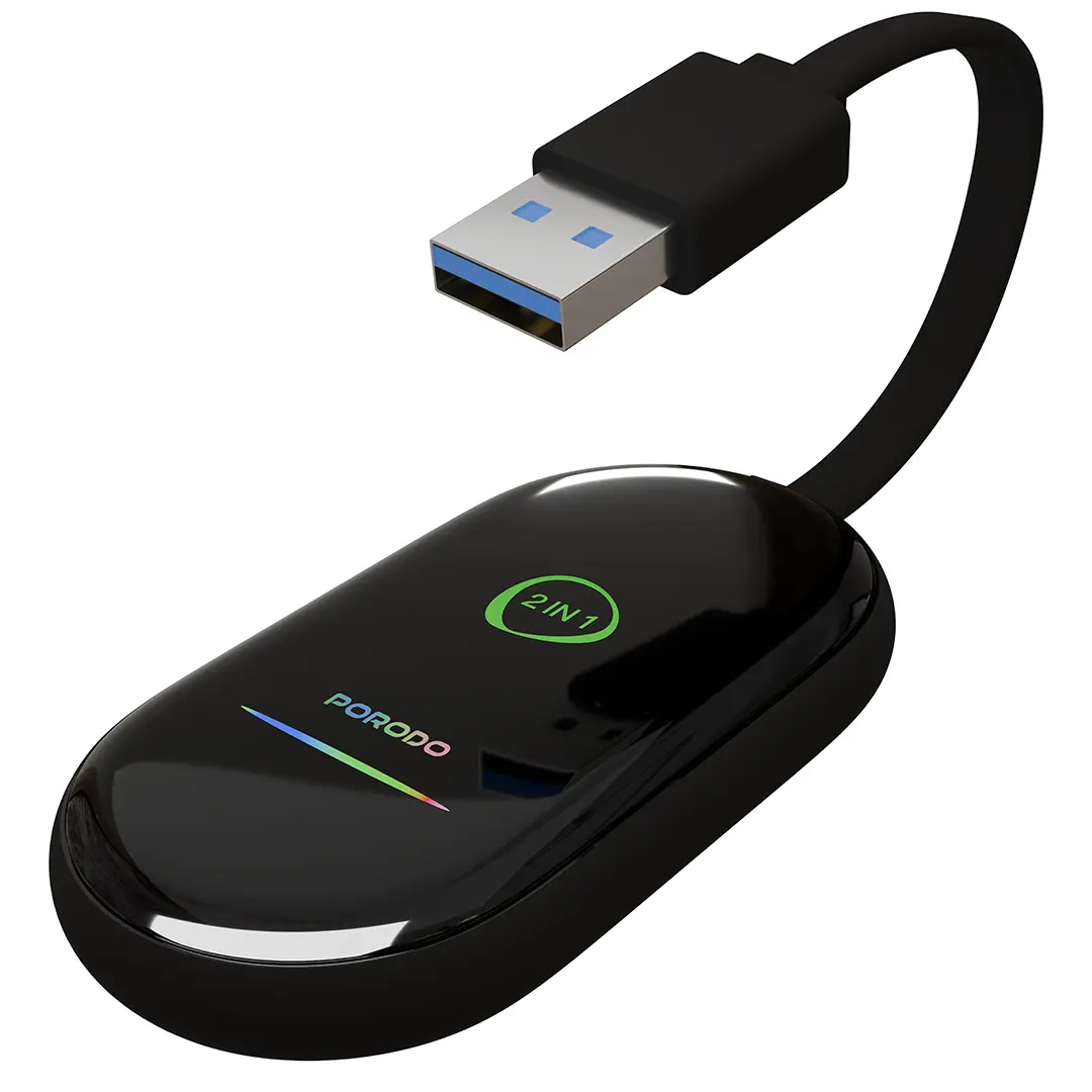 دانگل کارپلی پرودو مدل Porodo Play-X Wireless CarPlay Adapter PDCRPLYS57BK