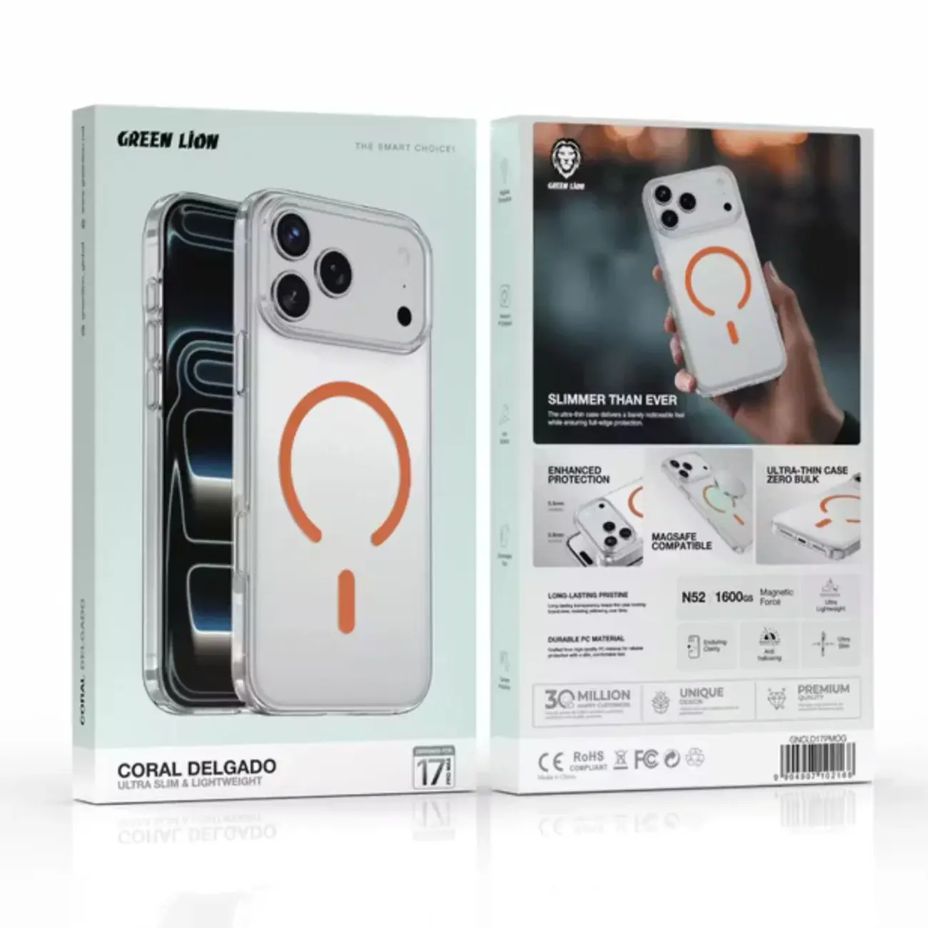 قاب MagSafe آیفون 17 پرو مکس گرین لاین Greenlion Coral Delgado GNCLD17PM
