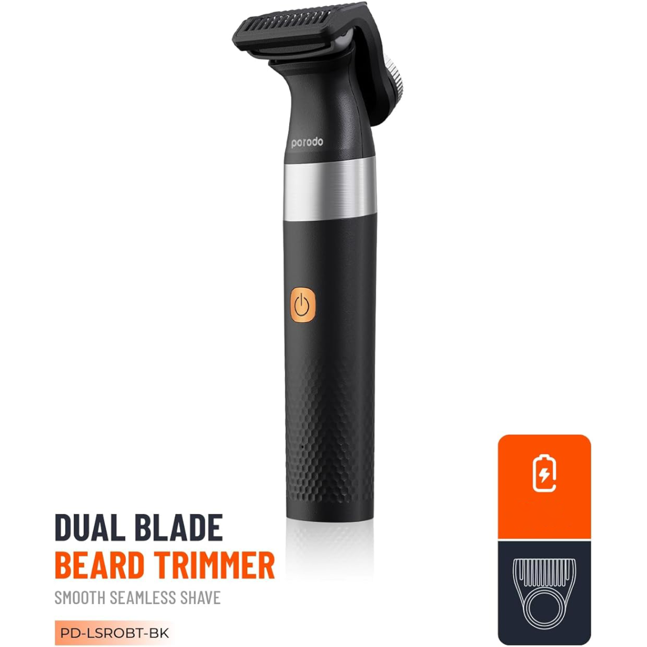 ماشین ریش تراش دو تیغه شارژی پرودو Porodo Dual Blade Beard Trimmer PDLSROBTBK