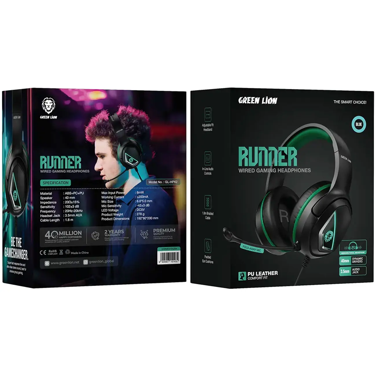 هدست گیمینگ سیمی گرین لاین مدل Green Lion Runner GL-HP62