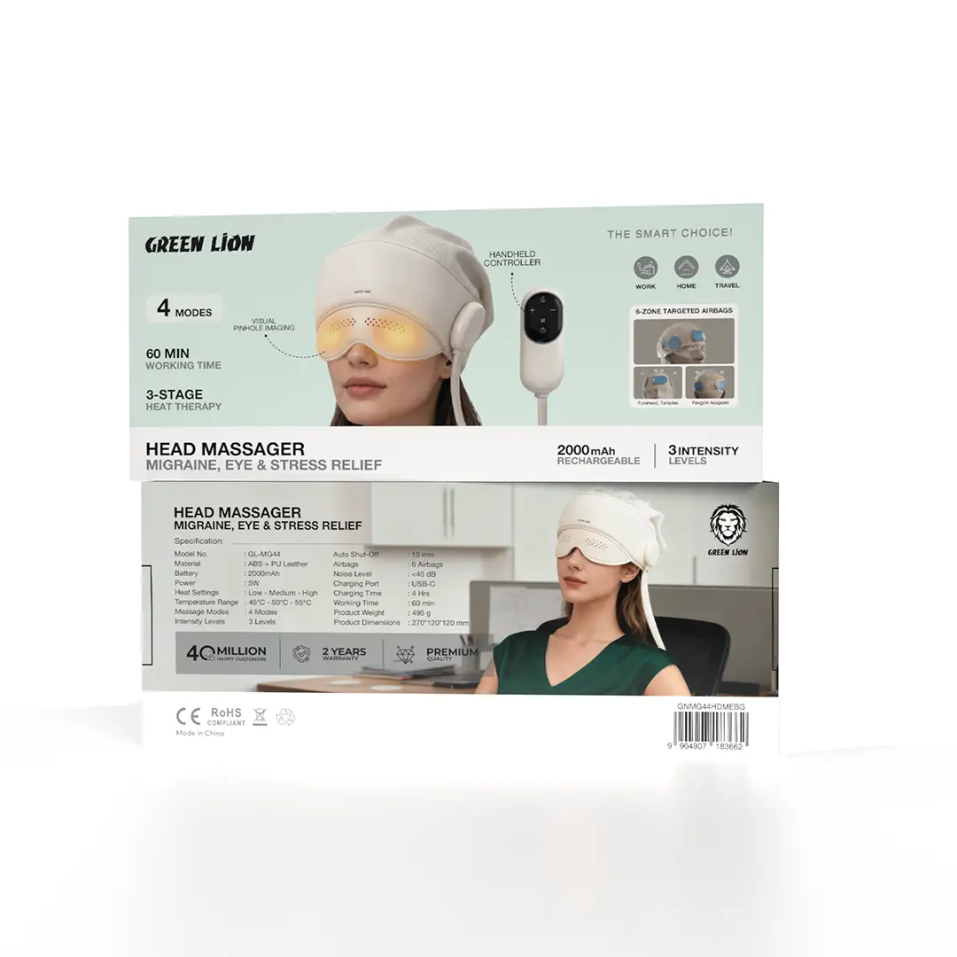 ماساژور چشم و سر و تسکین میگرن گرین لاین Green Lion HEAD Migraine , Eye MASSAGER GNMG44HDMEBG